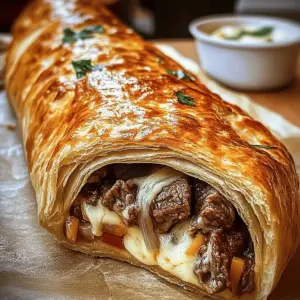 Mozzarella Cheese Steak Stromboli