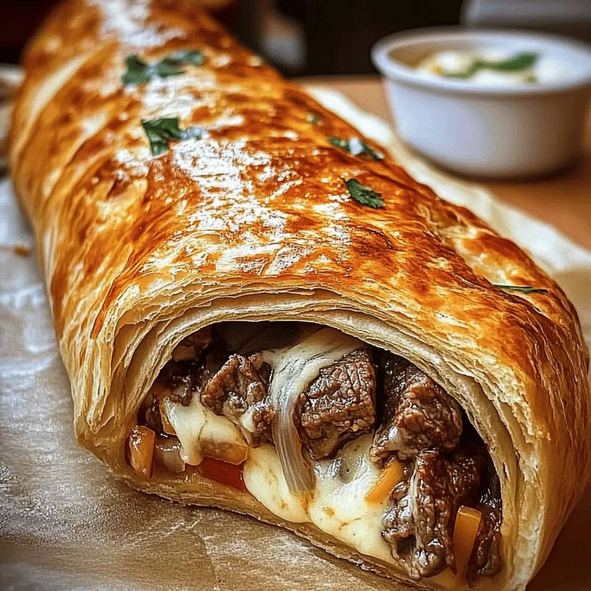 Mozzarella Cheese Steak Stromboli: Comfort Food in Every Bite