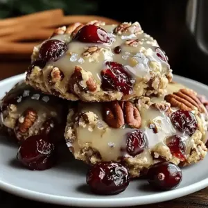 No-Bake Cranberry Pecan Praline Cookies