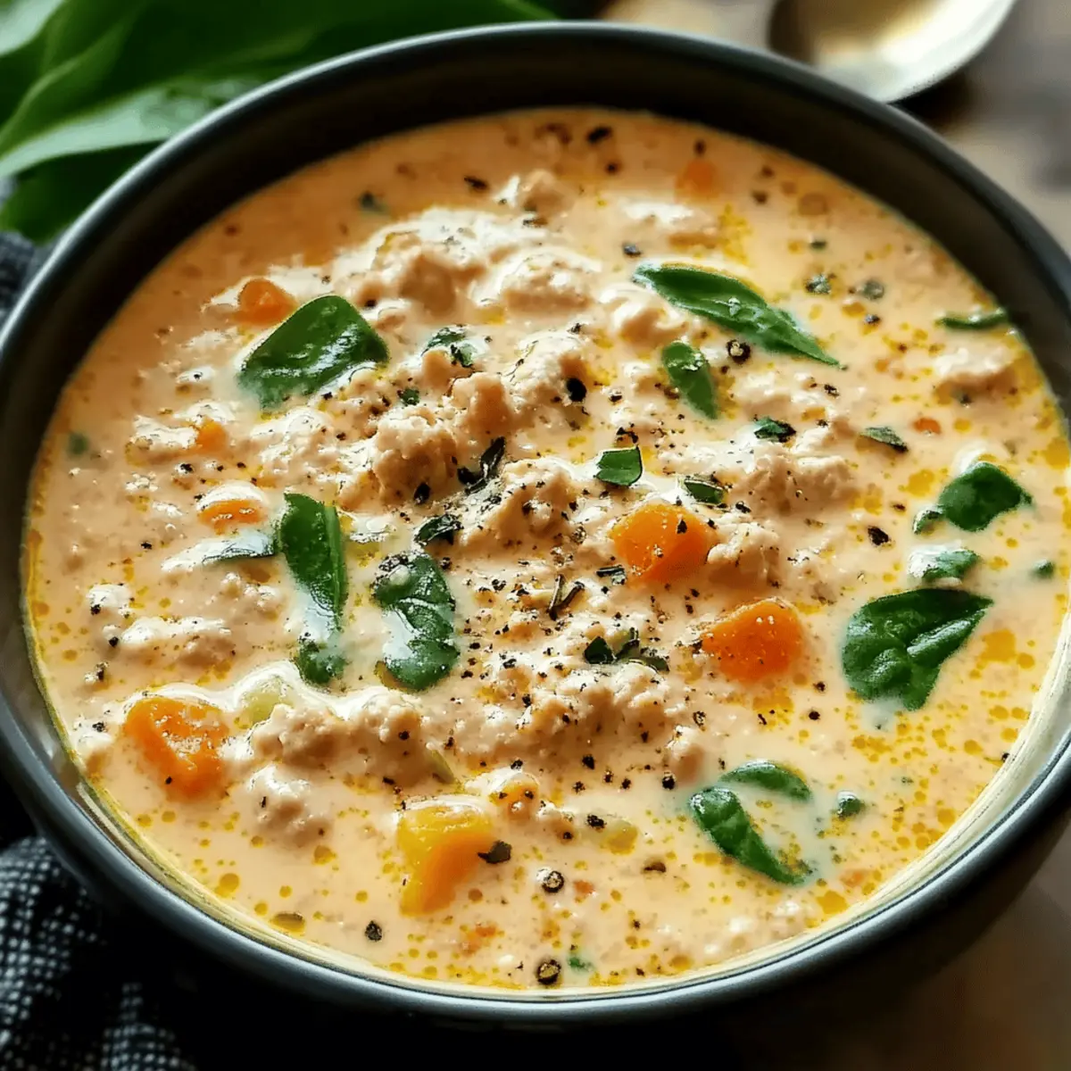 One Pot Creamy Italian Ground Chicken Soup for Cozy Nights