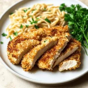 Parmesan Crusted Chicken with Alfredo