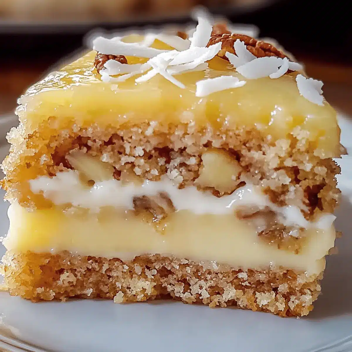 Pineapple Coconut God Bless America Cake for Tropical Bliss