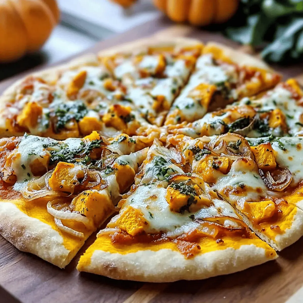 Pumpkin Pizza with Havarti and Caramelized Onions Bliss