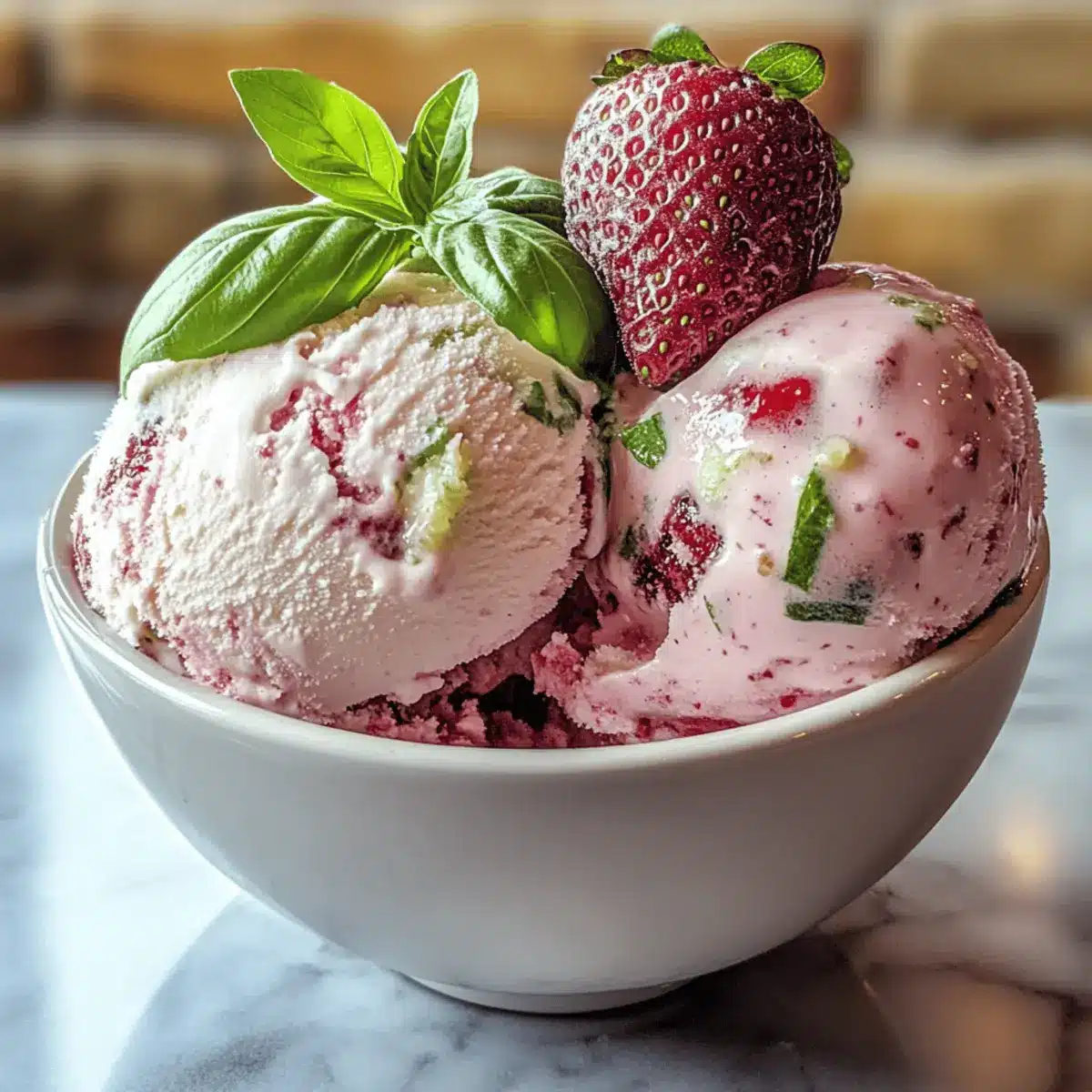 Roasted Strawberries & Lime Basil Ice Cream for Refreshing Bliss