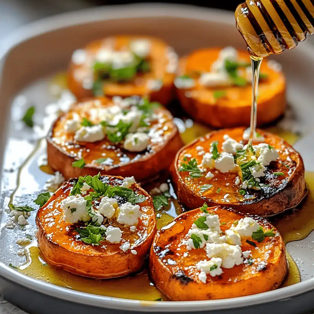 Roasted Sweet Potato Rounds with Honey & Feta Magic