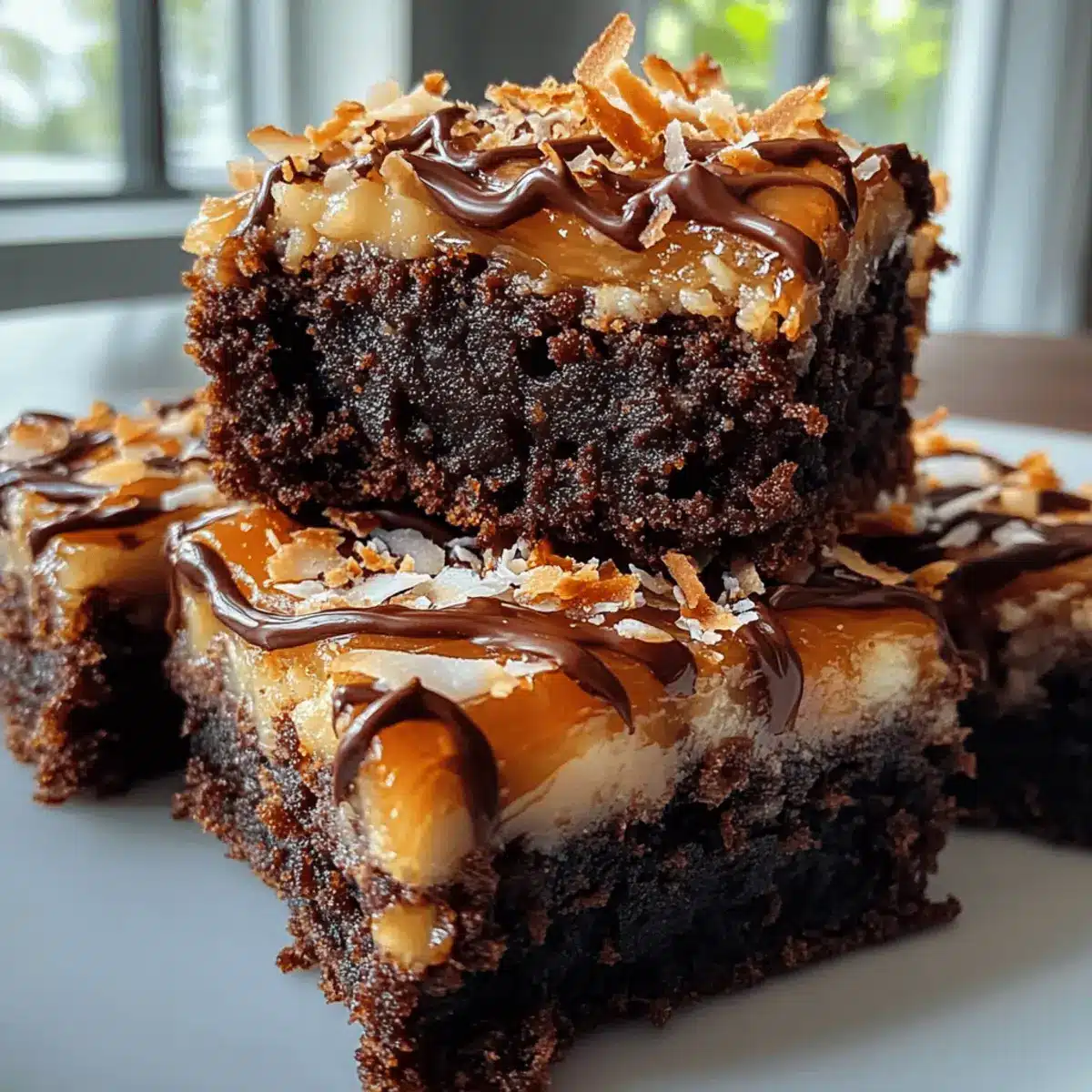 Samoa Brownies that Bring Joy and Gooey Chocolate Bliss