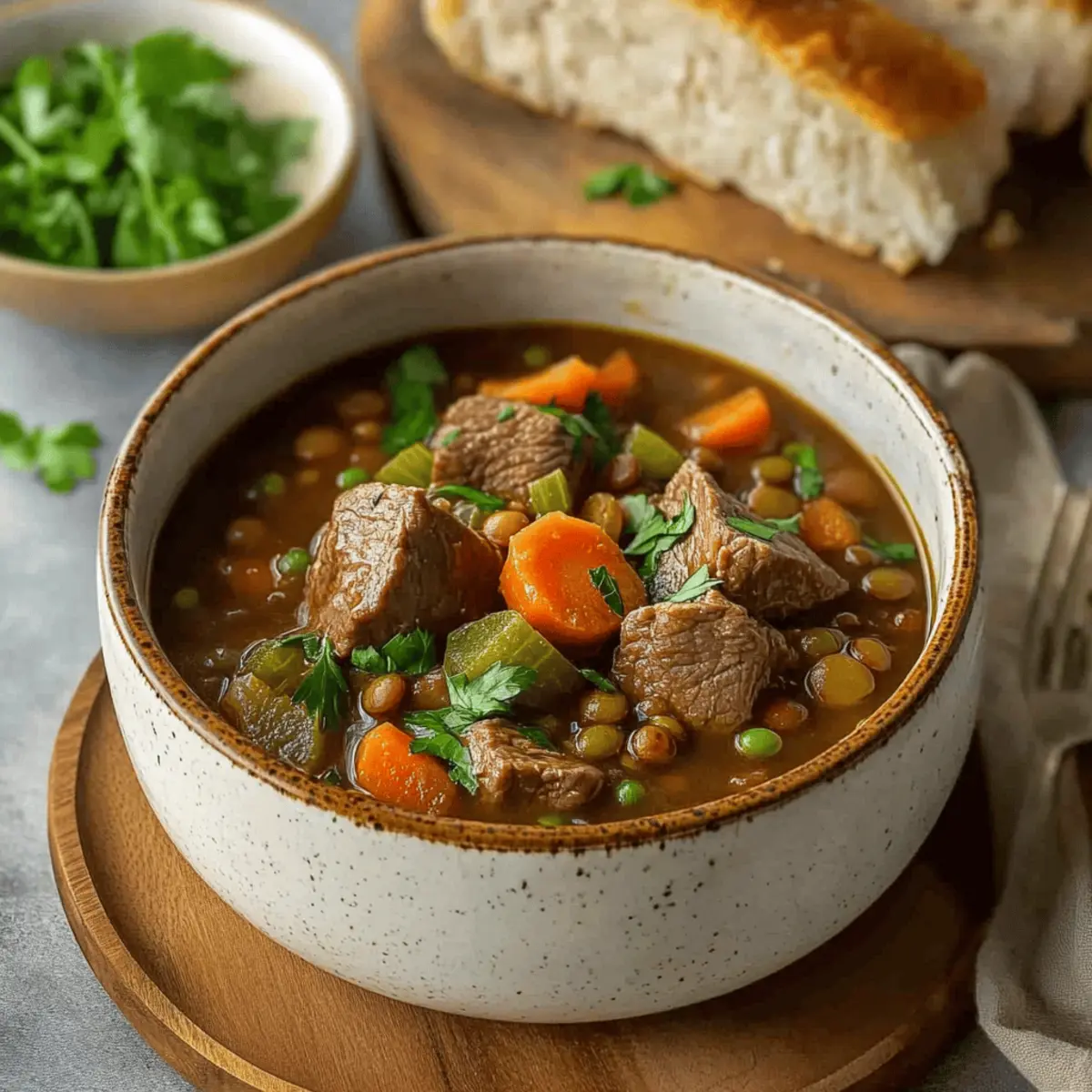 Cozy Slow Cooker Beef and Lentil Stew for Heartwarming Nights