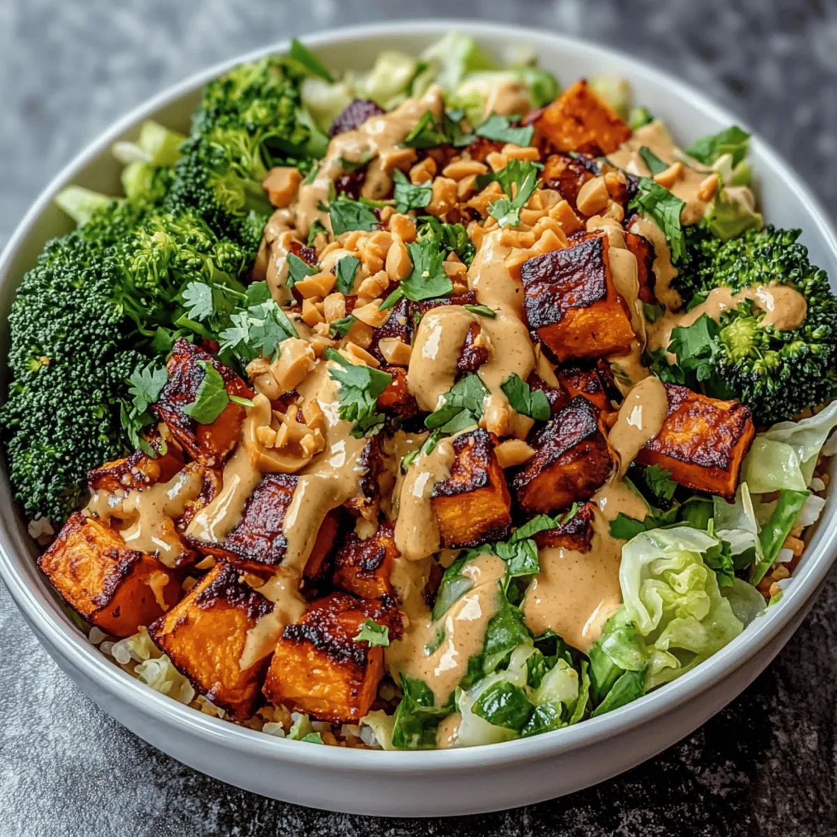 Thai Peanut Sweet Potato Buddha Bowl for a Flavorful Boost