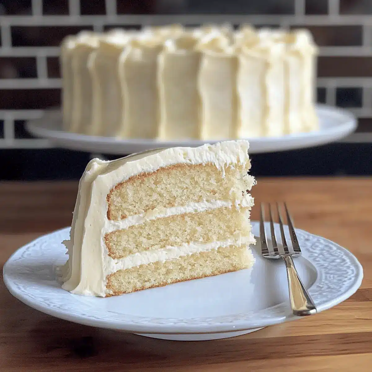 Delicious Vanilla Almond Cake with Creamy Vanilla Buttercream