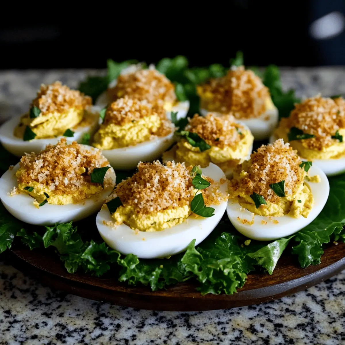 Caesar Salad Deviled Eggs with a Crunchy Twist for Parties