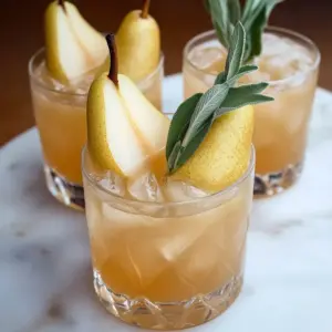 Thanksgiving bourbon pear spritzers