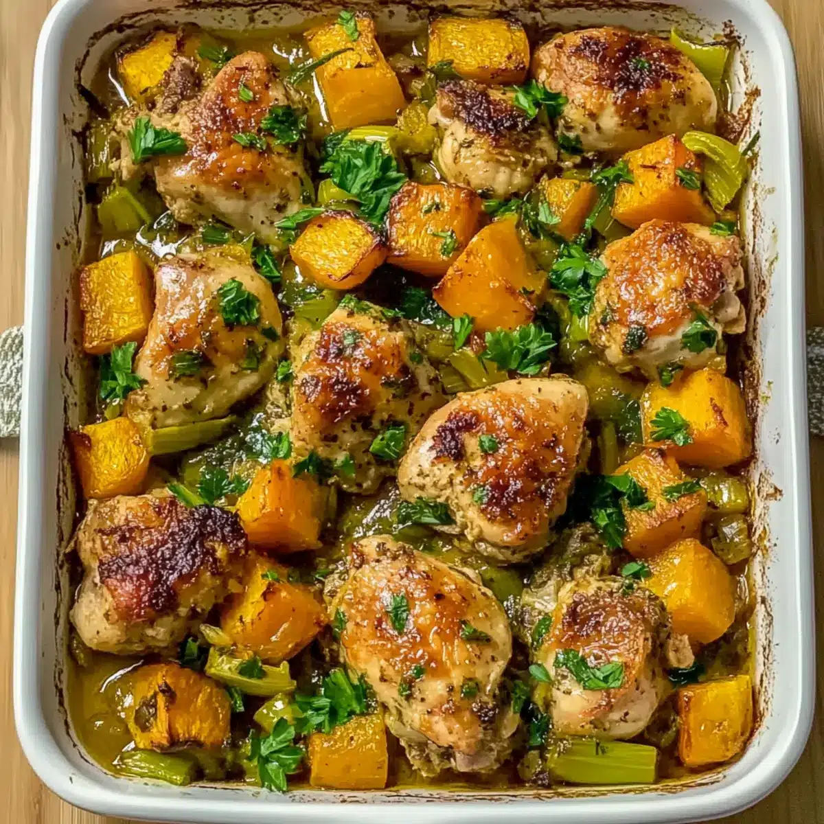 Cozy Roasted Chicken Leek and Butternut Squash Bake Delight