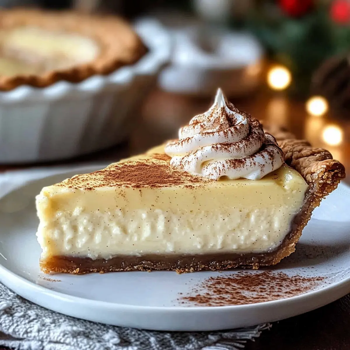 Christmas Eve Cinnamon-Vanilla Custard Pie