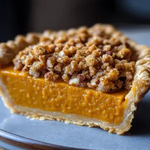 Bourbon Pumpkin Pie with a Salted Brown Butter Pecan Streusel