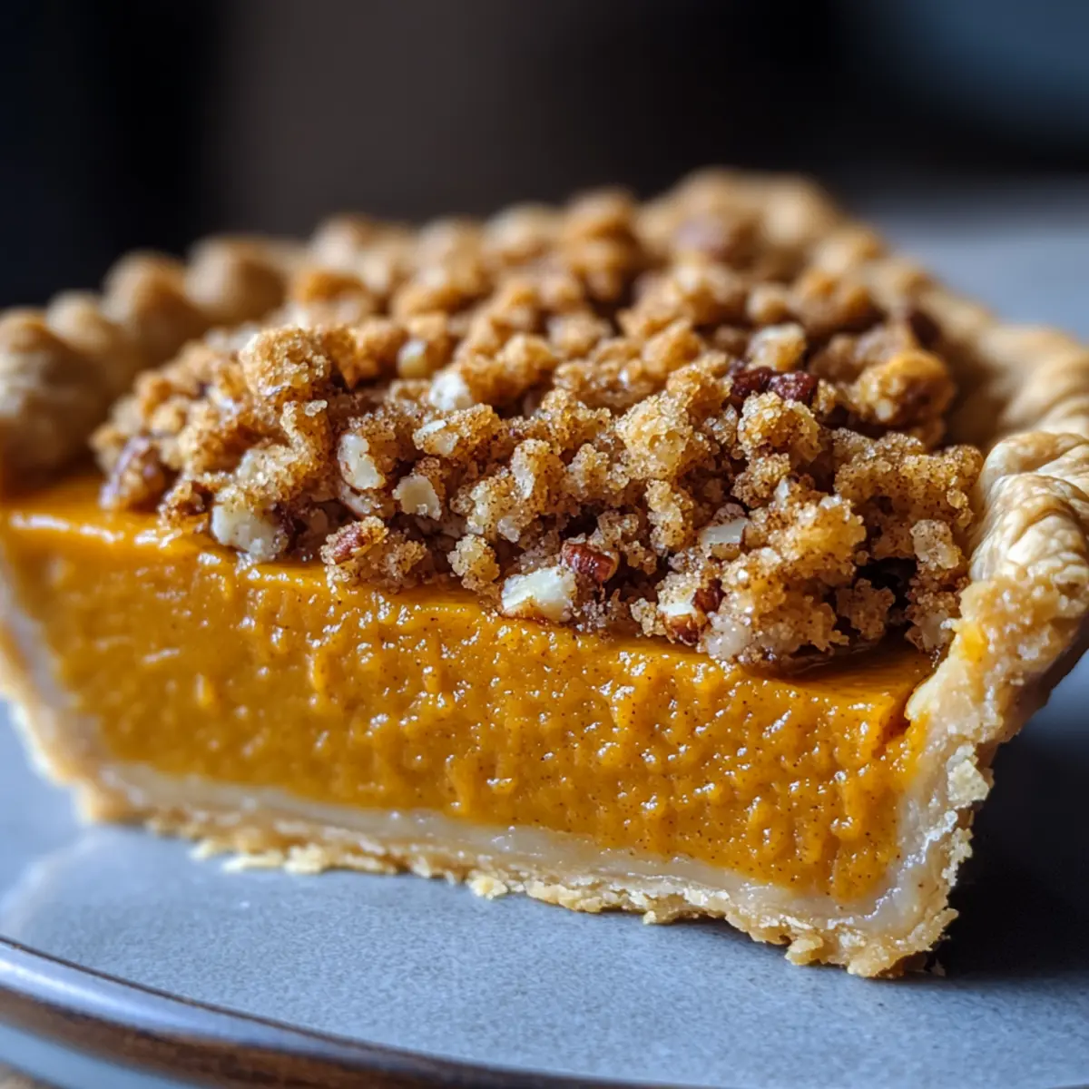 Bourbon Pumpkin Pie with Salted Brown Butter Pecan Streusel Bliss