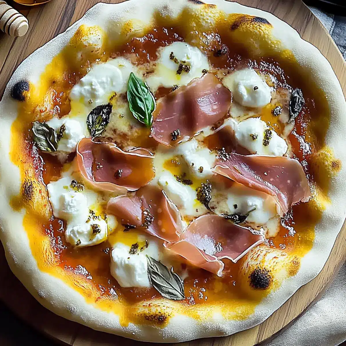 White Pizza with Prosciutto & Hot Honey