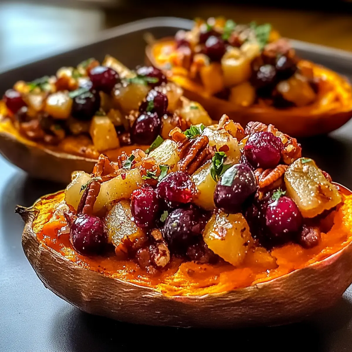 Cranberry Apple Twice Baked Sweet Potatoes for Holiday Cheer