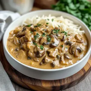Mushroom and Seitan Stroganoff
