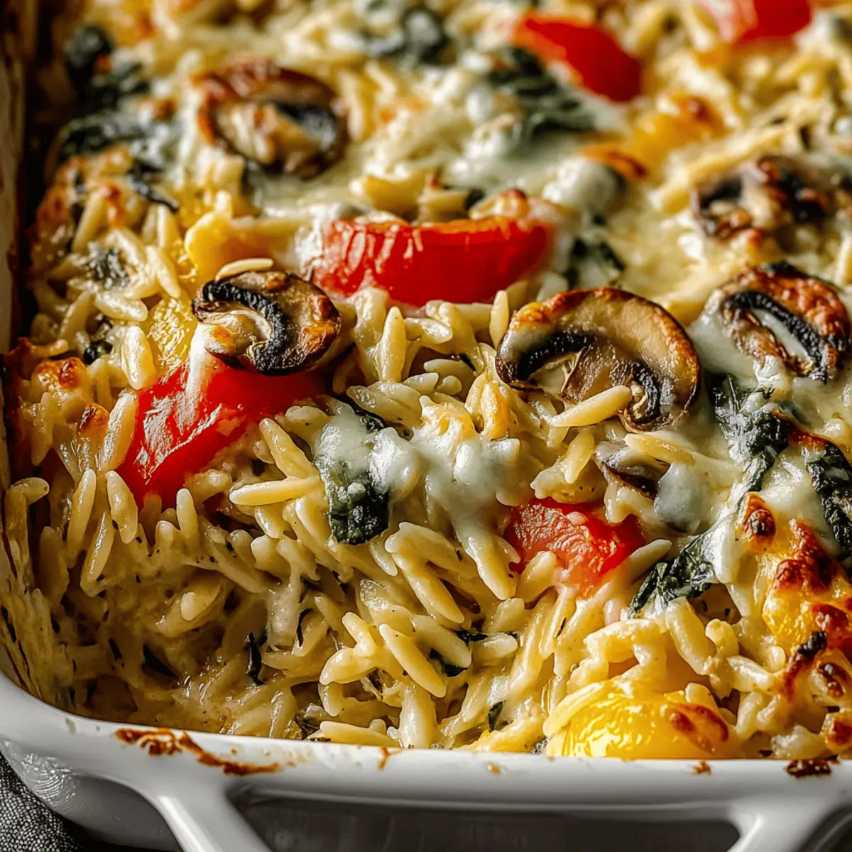 Cheesy Baked Orzo with Vegetables: Comfort in Every Bite