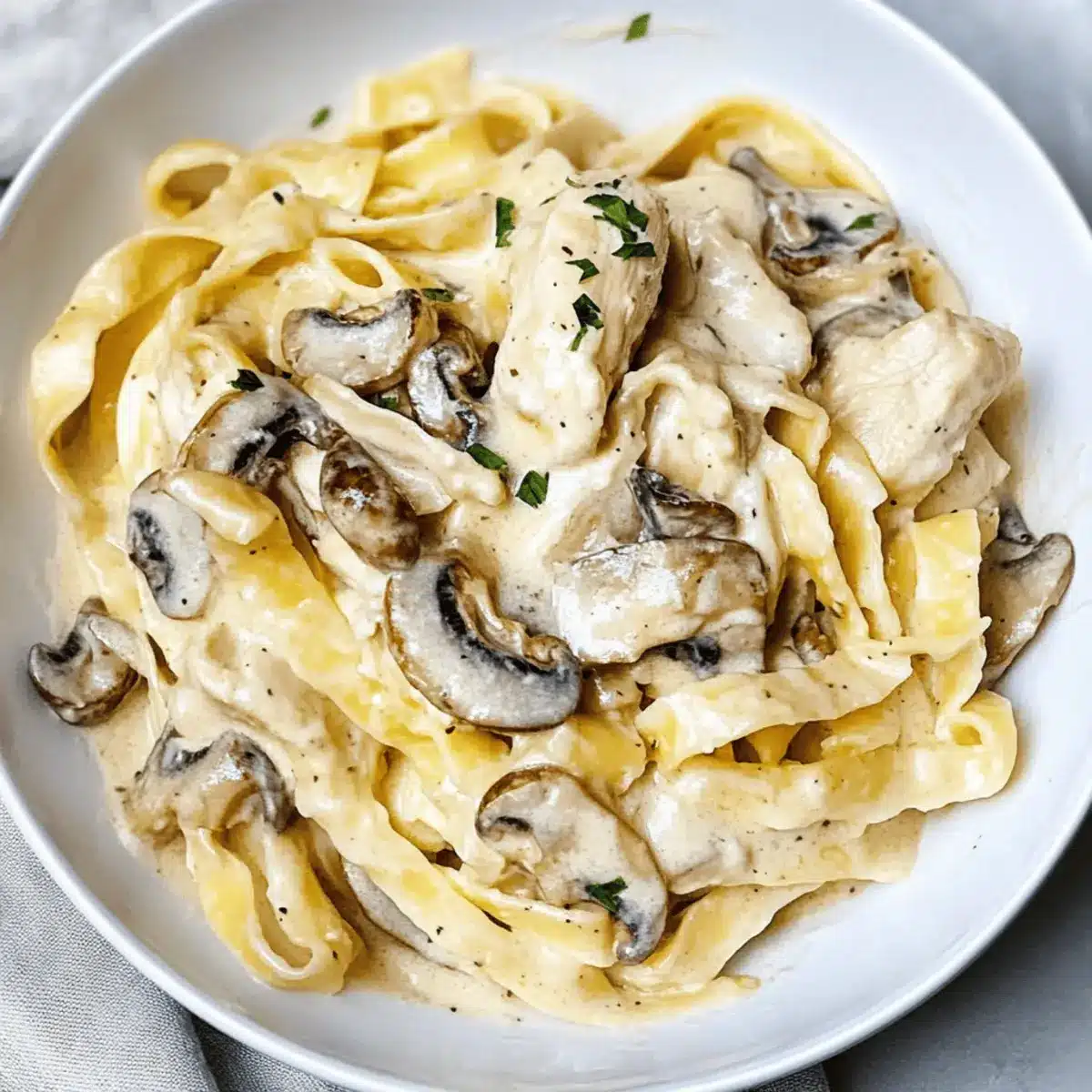 Creamy Chicken Mushroom Fettuccine Alfredo for Cozy Nights