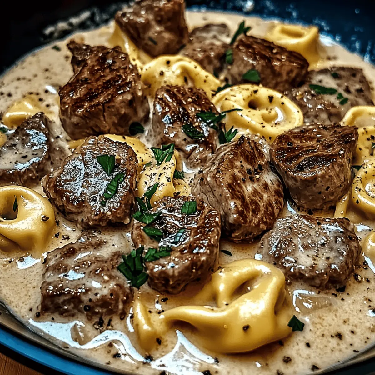 Cracked Garlic Steak Tortellini in Creamhouse Sauce Bliss