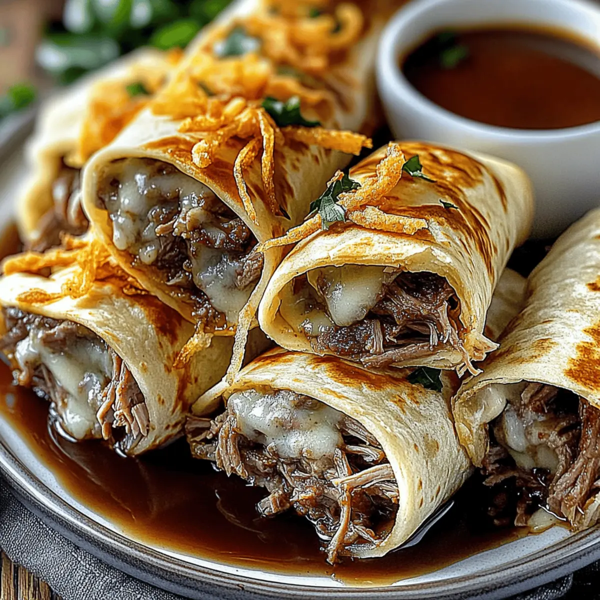 French Dip Tortilla Roll Ups: Quick & Irresistibly Savory