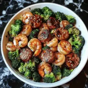 Honey Garlic Shrimp and Sausage Broccoli Skillet