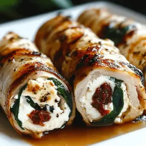 Rolled Up Chicken with Feta, Spinach, and Sun-Dried Tomatoes