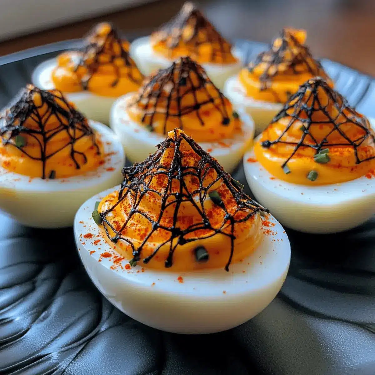 Spooky Spiderweb Deviled Eggs That Will Impress Your Guests