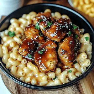 Sweet and Spicy Honey Pepper Chicken with Creamy Mac and Cheese