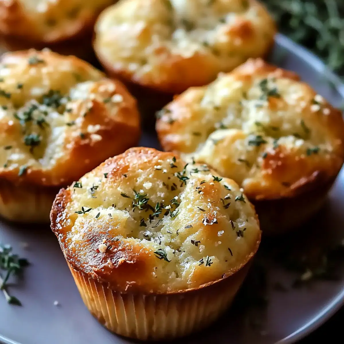 Garlic Butter Herb Focaccia Muffins: Fluffy Savory Bites