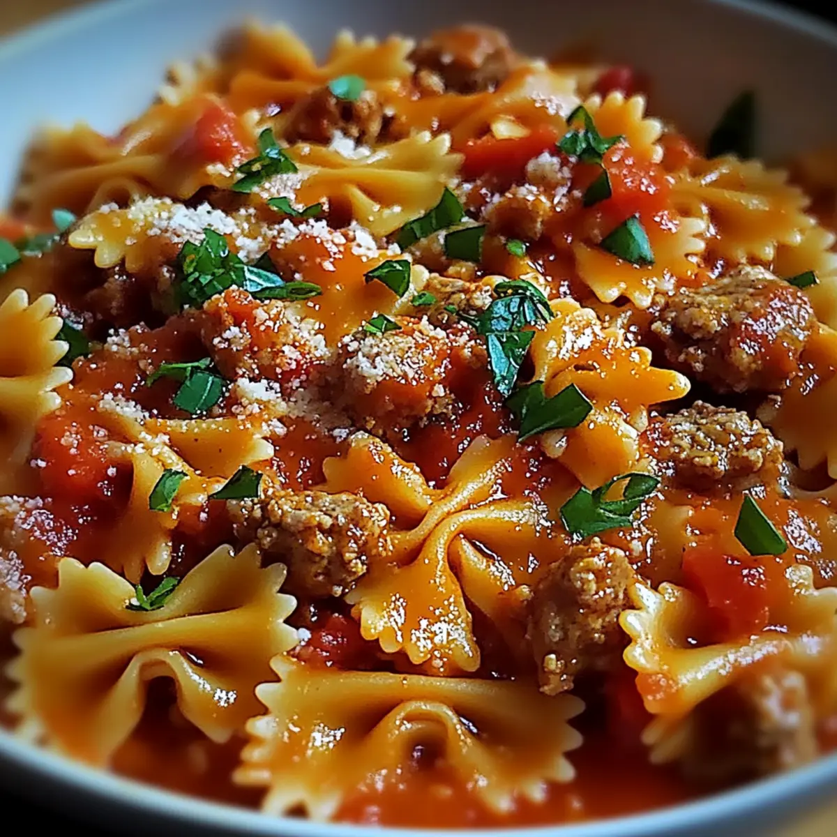 Italian Sausage Bow Tie Pasta