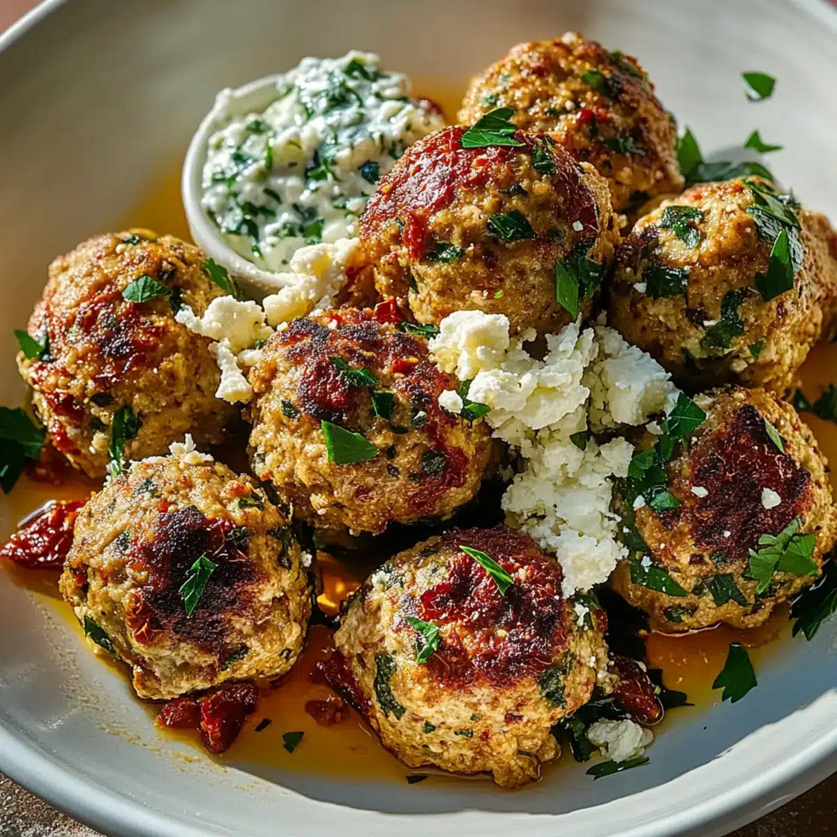 Mediterranean Chicken Meatballs