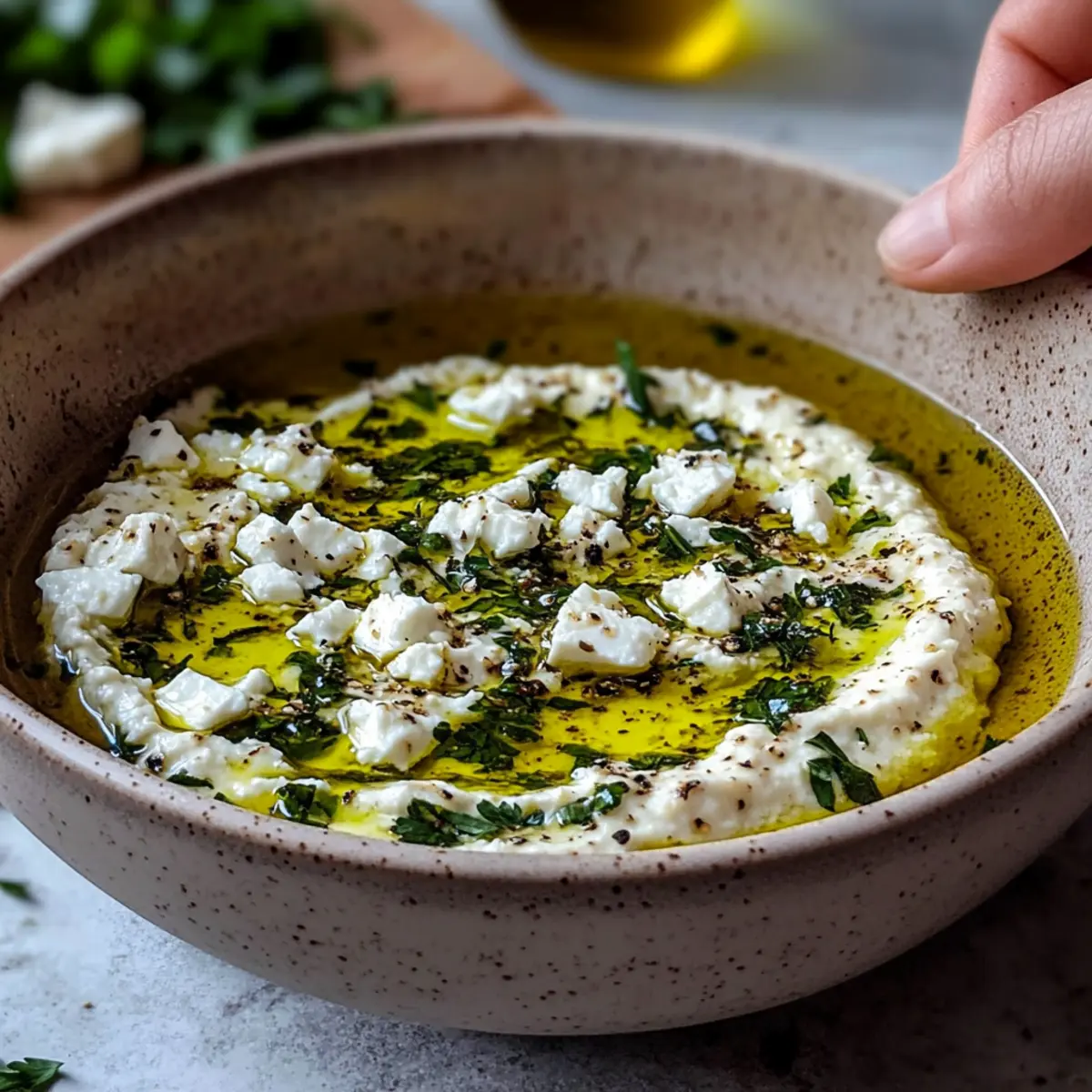 Herb and Feta Olive Oil Dip: A Vibrant Mediterranean Delight