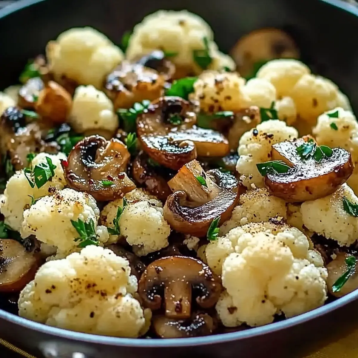 Garlic Cauliflower Mushroom Skillet