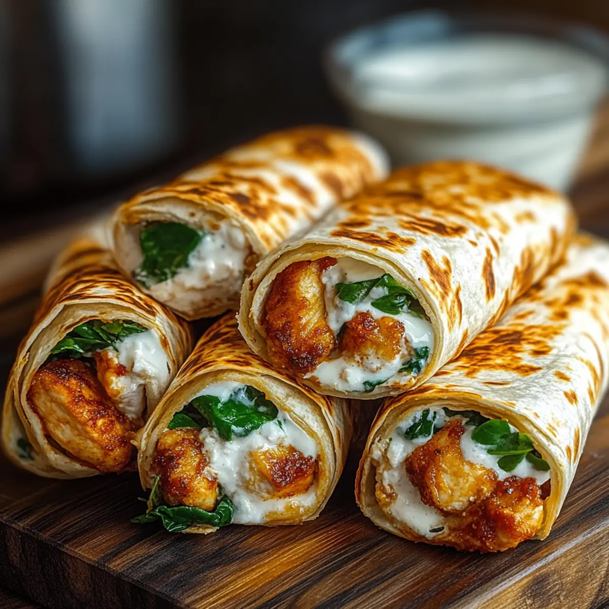 Air Fryer Chicken & Mozzarella Wraps