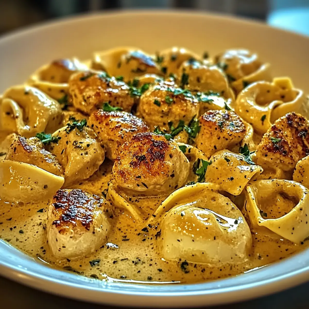 Cajun Chicken Tortellini With Garlic Sauce