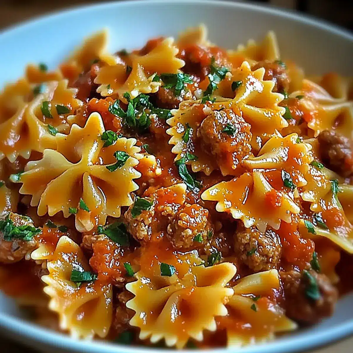 Italian Sausage Bow Tie Pasta