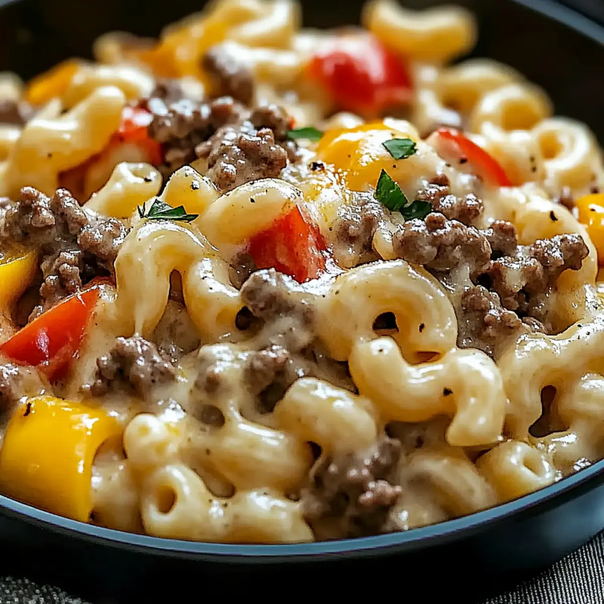 Creamy Philly Cheesesteak Mac & Cheese