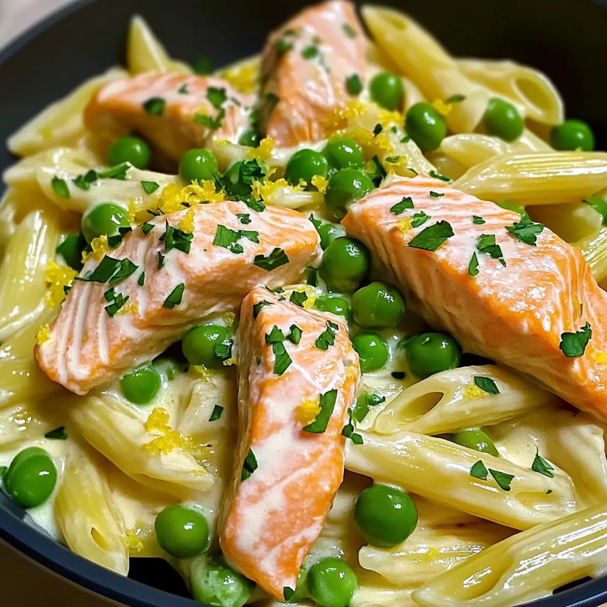 Salmon & Pea Pasta with Creamy Lemon Sauce
