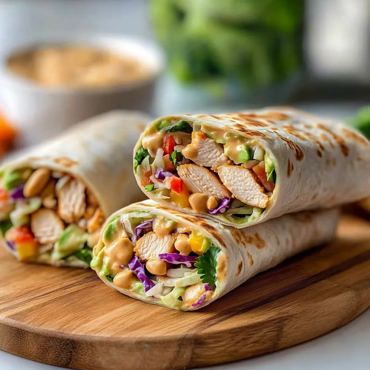 Thai Peanut Chicken Wraps