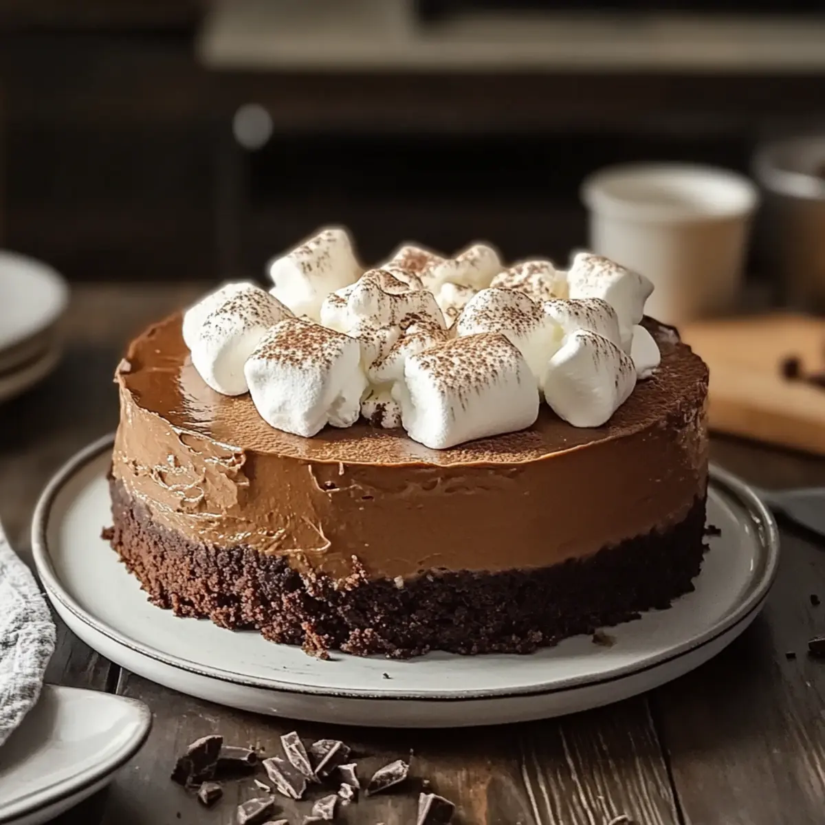 Hot Cocoa Cheesecake with Marshmallow Whipped Cream