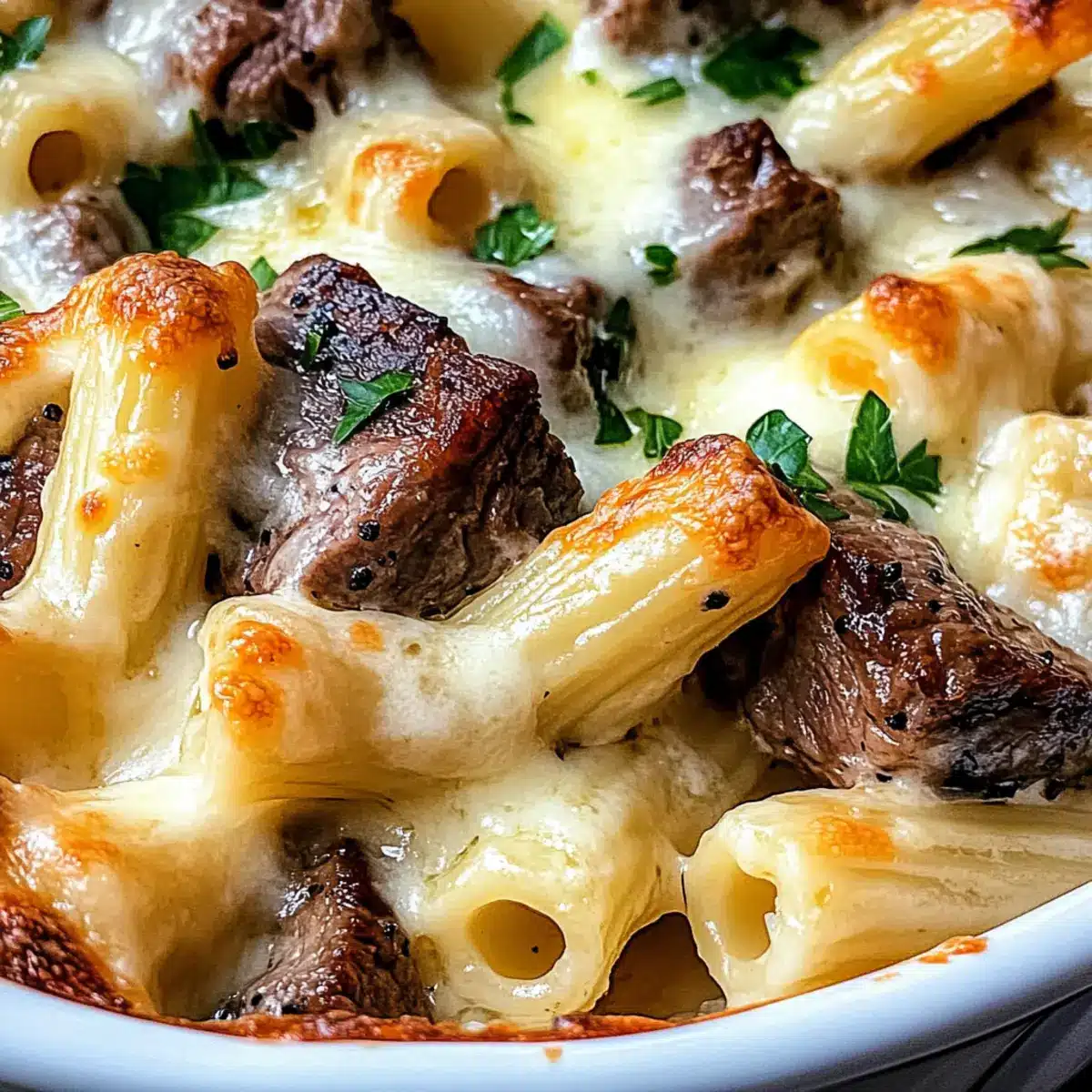 Creamy Steak & Truffle Gouda Pasta Bake for Cozy Nights