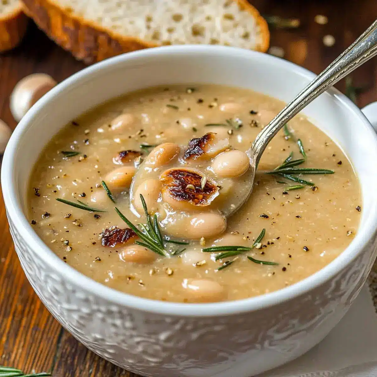 Rosemary Roasted Garlic Bean Soup