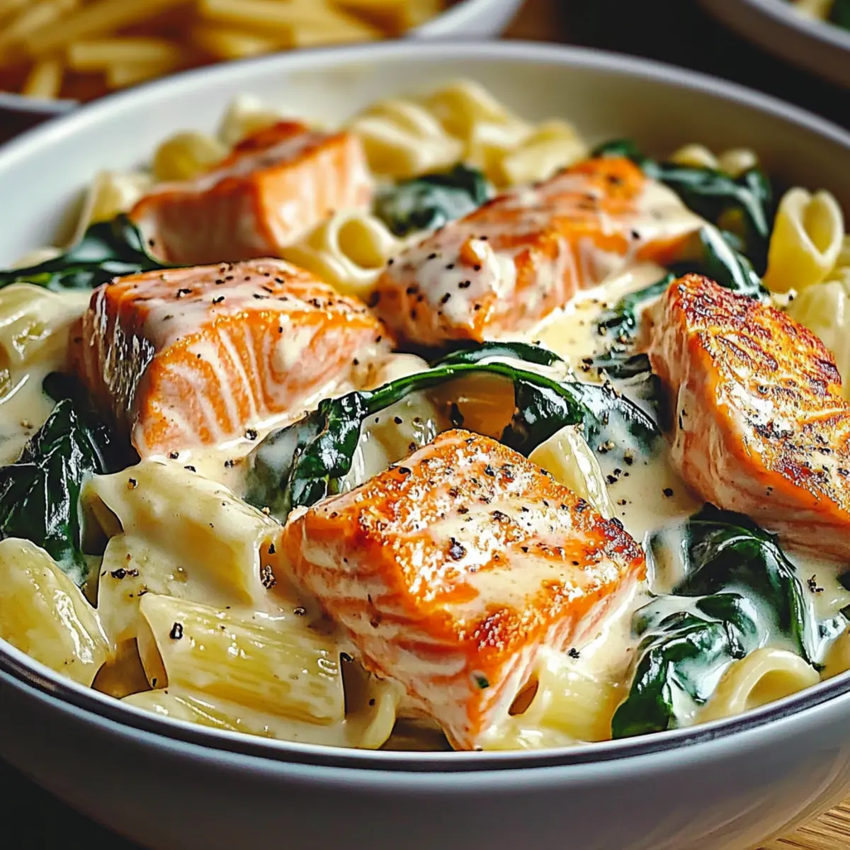 Salmon Spinach Pasta