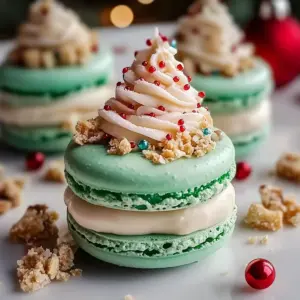 Christmas Tree Cake Macarons