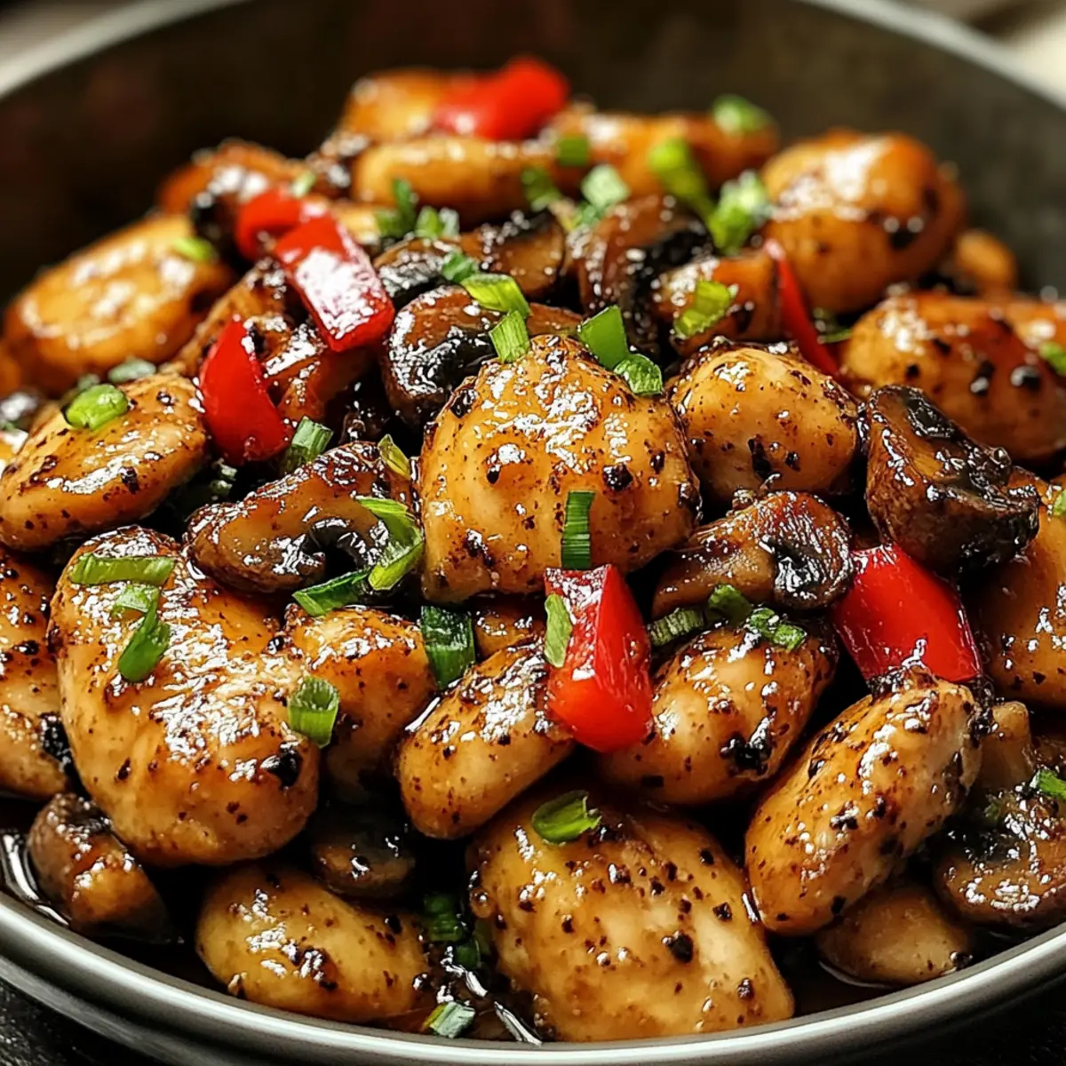 Black Pepper Chicken with Mushrooms