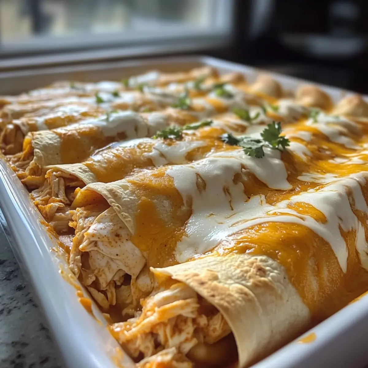 Protein Chicken Enchiladas with Dreamy White Sauce