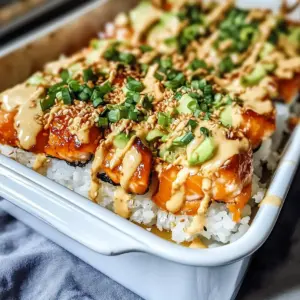 Teriyaki Salmon Sushi Bake