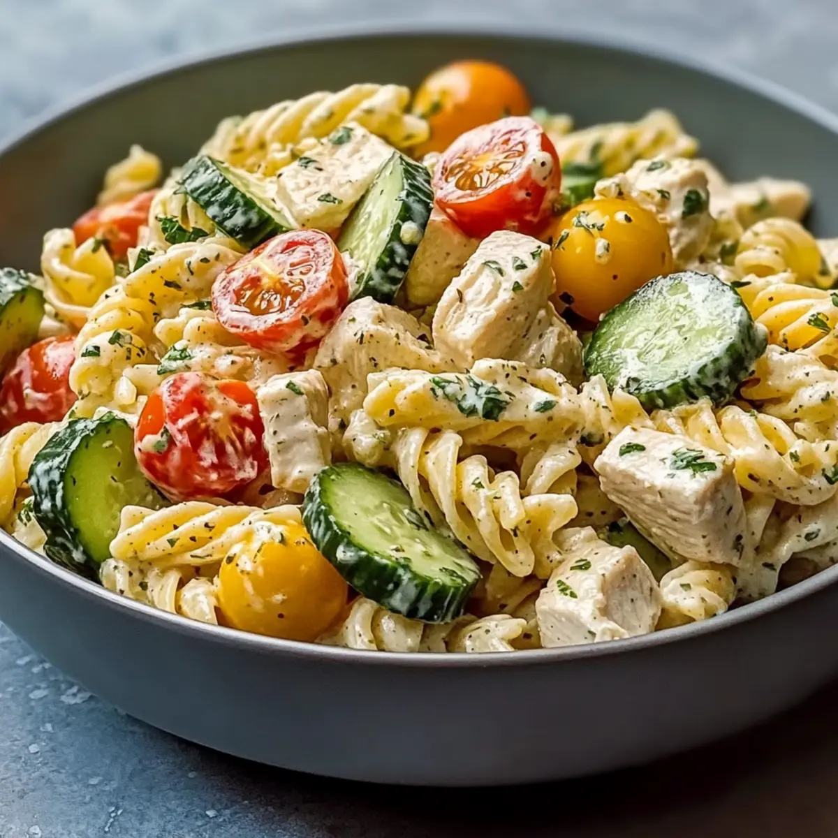 Creamy Ranch Protein Pasta Salad